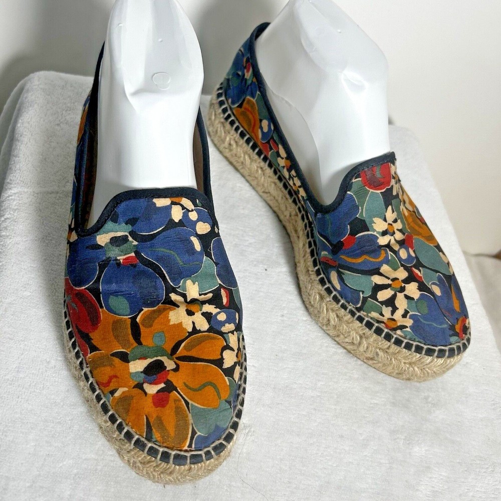 Gaimo Womens Espadrilles Shoes Vibrant Blue Multicolored Floral Size EU 40/ 9.5